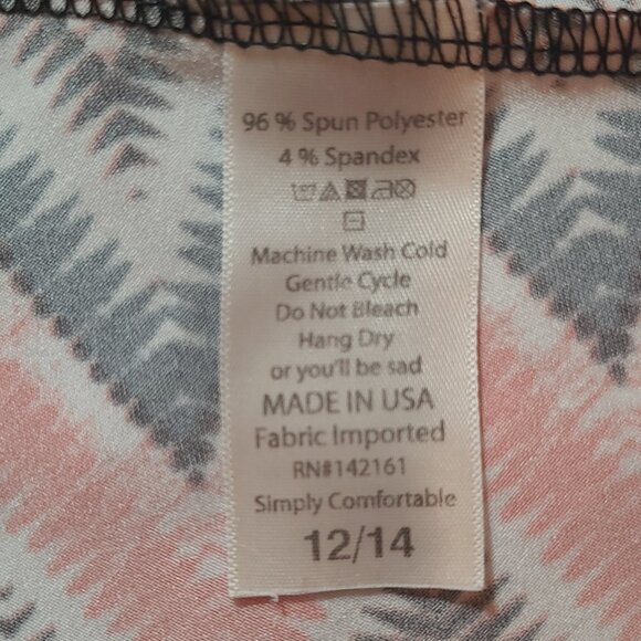 LuLaRoe Zigzag Skater Dress – Size 12/14 | Orange Black White Chevron - Picture 6 of 8